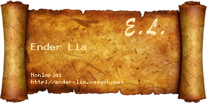 Ender Lia névjegykártya